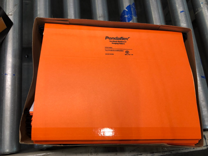 Photo 5 of Pendaflex SureHook Hanging Folders, Letter Size, 1/5-Cut Tabs, Orange, 20/Box