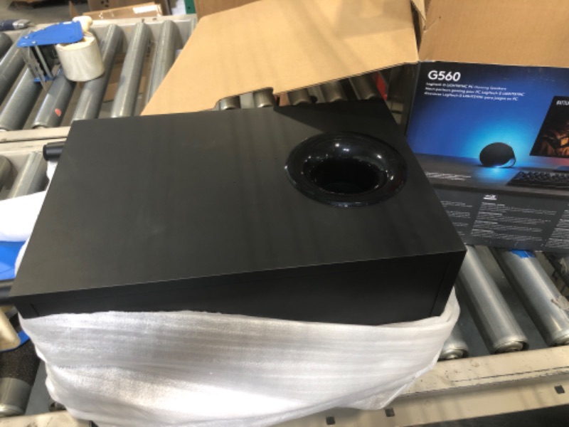 Photo 1 of Logitech G560 PC Gaming Speaker System with 7.1 DTS:X Ultra Surround Sound, Game based LIGHTSYNC RGB, Two Speakers and Subwoofer, Immersive Gaming Experience - Black