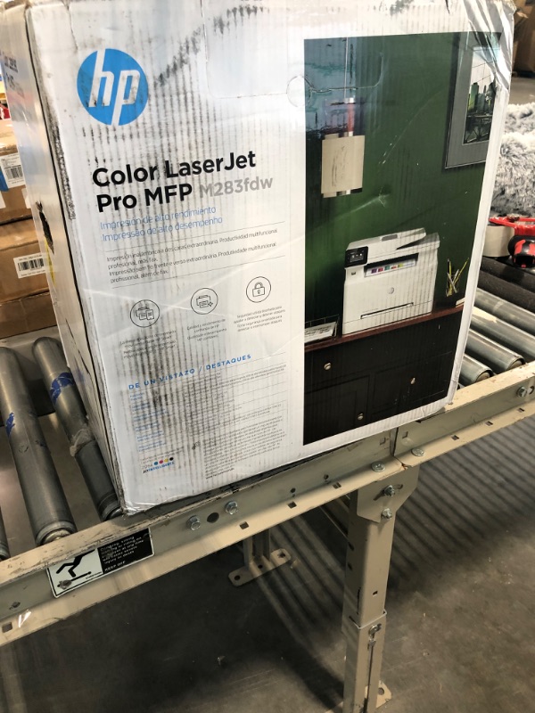 Photo 2 of HP Color LaserJet Pro M283fdw Wireless All-in-One Laser Printer, Remote Mobile Print, Scan & Copy, Duplex Printing, Works with Alexa (7KW75A), White