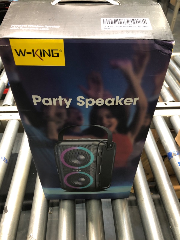 Photo 2 of Bluetooth Speaker, W-KING 80W Super Punchy Bass, Huge 105dB Sound Portable Wireless Speakers, Mixed Color LED Lights, 24H Playtime, Bluetooth 5.0, USB Playback, Loud for Party, Non-Waterproof