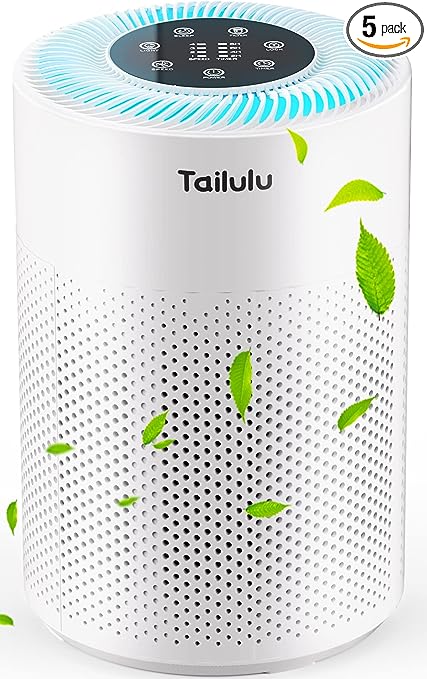 Photo 1 of Air Purifier for Bedroom, H13 True HEPA Air Purifier for Home Large Room Up to 1722ft², with Night Light, Sleep Mode for Allergies Pets Dust Smoke Pollen Dander Hair Smell and Dog Odor Ice-Blue