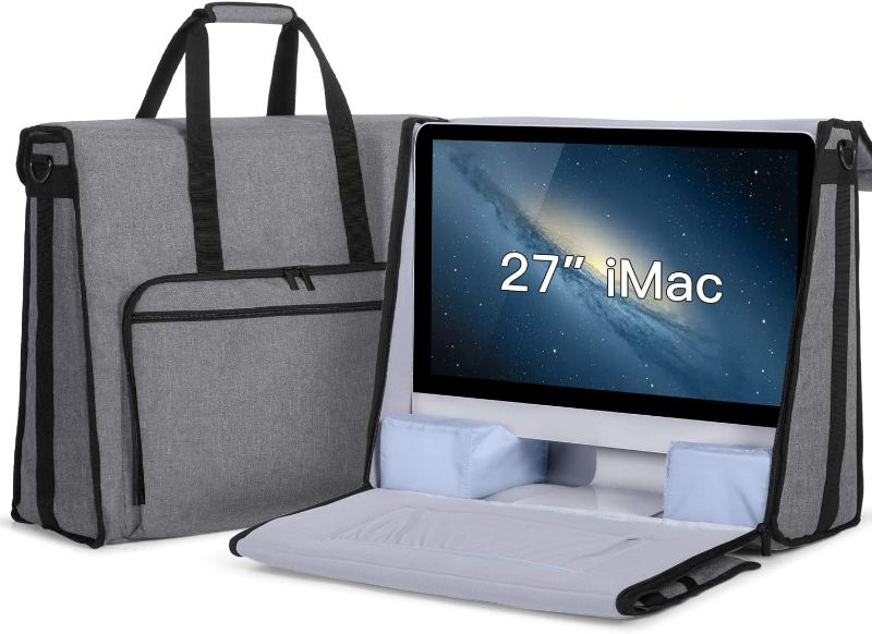 Photo 1 of Damero Carrying Tote Bag Compatible with Apple 27" iMac Desktop Computer, Travel Storage Bag for iMac 27-inch and Other Accessories, Gray 