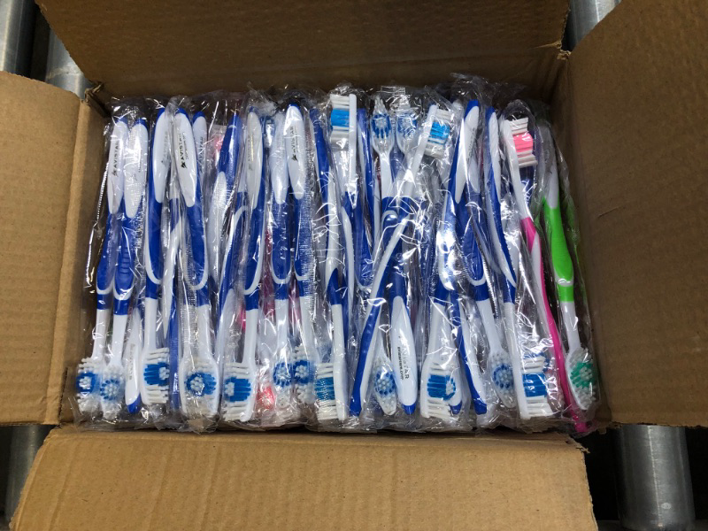 Photo 3 of 148 Individually Packaged Quality Large Head Medium Bristle Disposable Bulk Toothbrushes - Multi Color Pack - Convenient & Affordable - for Travel, Hotels, Airbnb, Relief Missions, Donations & More