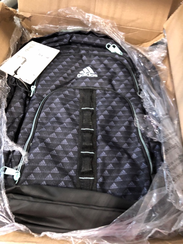 Photo 3 of adidas Prime 6 Backpack, BOS Mini Monogram Black/Semi Flash Aqua Blue, One Size One Size Bos Mini Monogram Black/Semi Flash Aqua Blue