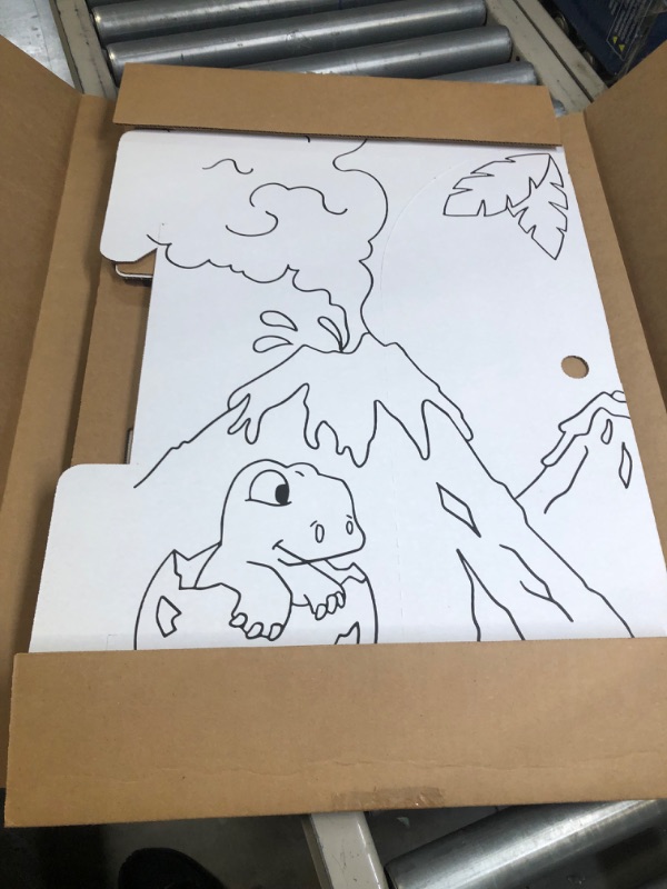 Photo 1 of Easy Playhouse Cardboard Dinosaur House - Kids Art & Craft for Indoor & Outdoor Fun, Color Dino Species [Amazon Exclusive]