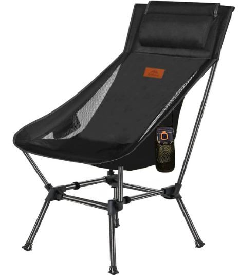 Photo 1 of AnYoker Camping Chair, Portable Folding Chair, Beach Chair with Side Pocket and headrest, Lightweight Hiking Chair 0166