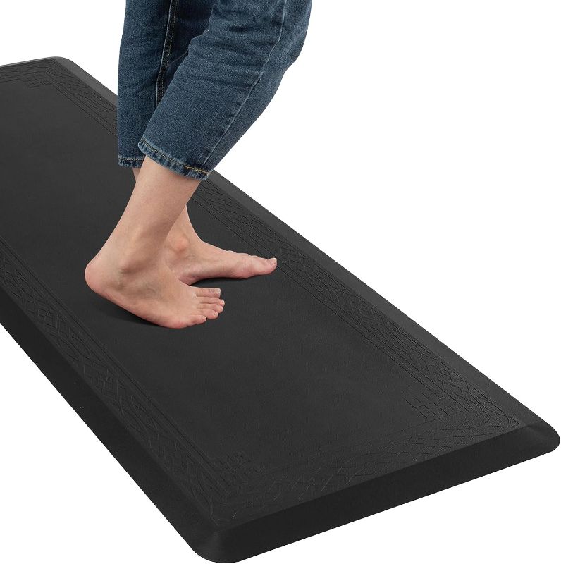 Photo 1 of Anti Fatigue Kitchen Mat by DAILYLIFE, 3/4" Thick Kitchen Floor Mat, Standing Comfort Mat for Home, Office, Garage - Non-Slip Bottom, Cushioned, Waterproof & Easy-to-Clean (20" x 42", Black) 