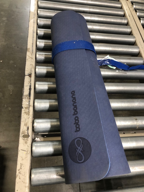 Photo 2 of BOBO BANANA 1/4 Thick TPE Yoga Mat,72"x24" Eco-friendly Non-Slip Exercise & Fitness Mat for Men&Women with Carrying Strap, Workout Mat for Yoga,Pilates& Floor Exercise blue