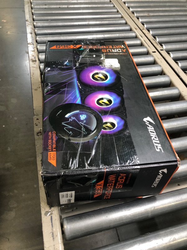 Photo 1 of AORUS WATERFORCE X 360 AIO Liquid CPU Cooler, Rotatable Circular LCD Display with Micro SD Support, 360mm Radiator with 3X 120mm Low Noise ARGB Fans, Compatible with Intel LGA1700 360mm WATERFORCE X
