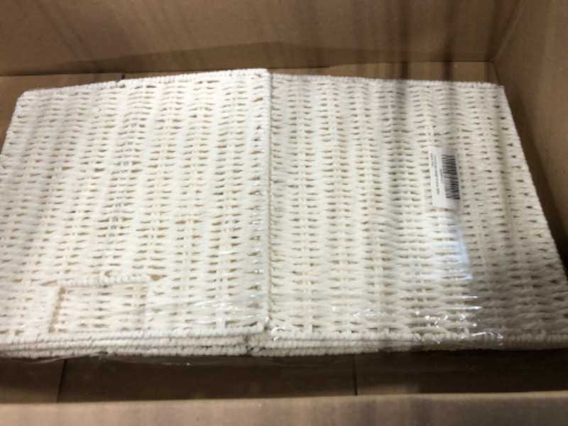 Photo 1 of 11 Inch Wicker Storage Baskets, White