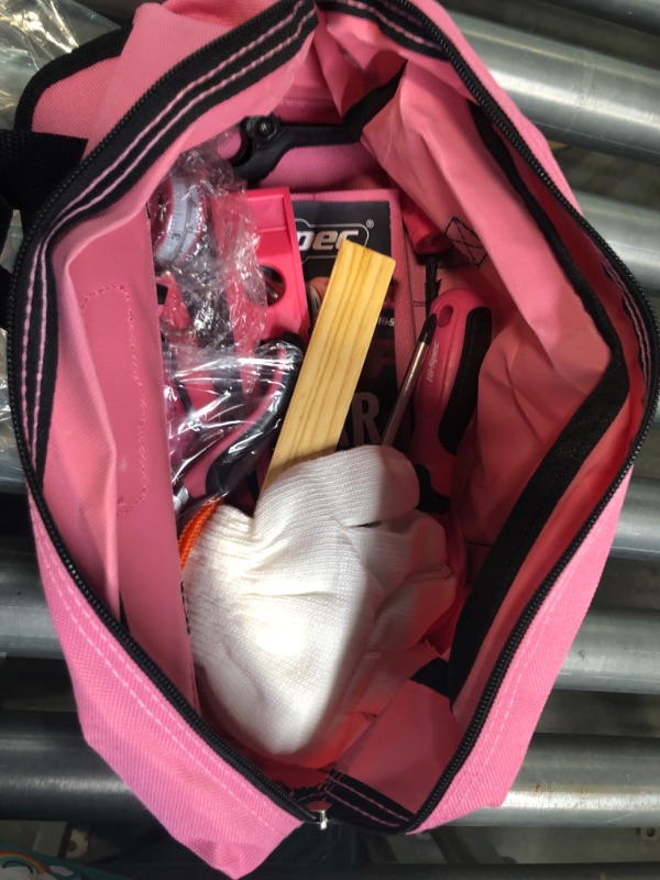Photo 3 of Hi-Spec 18pc Pink Kids Tool Kit Set & Child Size Tool Bag. Real Metal Hand Tools for DIY Building, Woodwork & Construction Pink Bag 18 Piece