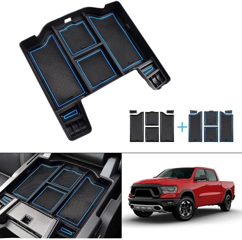 Photo 1 of BGHXE Center Console Organizer Tray for Dodge Ram 1500 2500 3500 2019-2022 Armrest Storage Box Tray with Two Color Mats Center Console Organizer