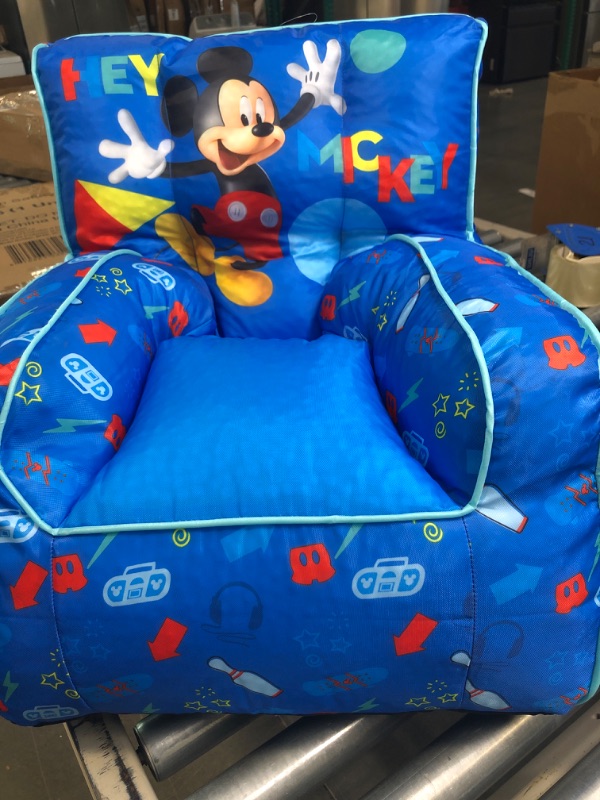 Photo 3 of Disney Mickey Mouse Kids Nylon Bean Bag Chair with Piping & Top Carry Handle