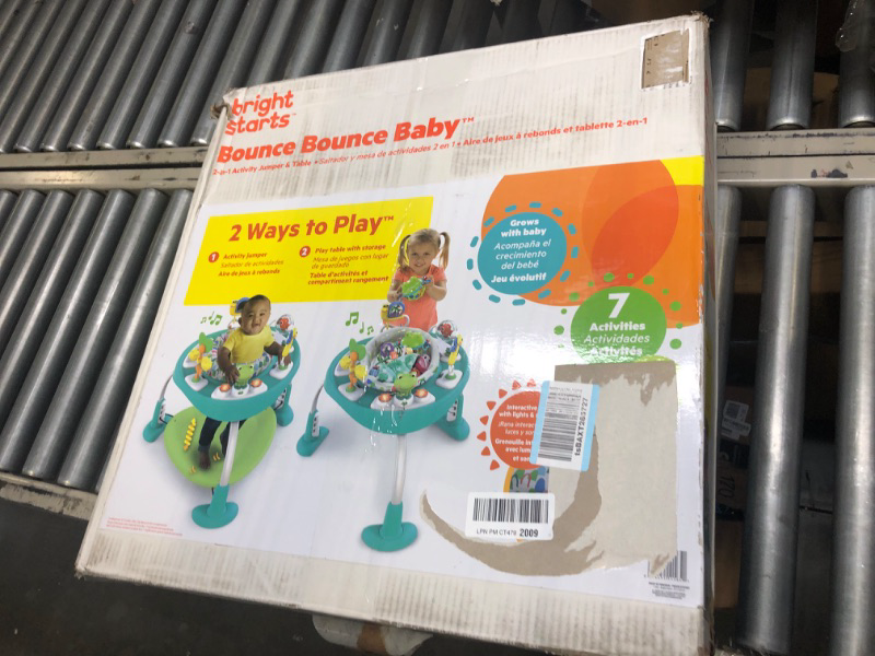 Photo 2 of Bright Starts Bounce Bounce Baby 2-in-1 Activity Center Jumper & Table - Playful Pond (Green), 6 Months+