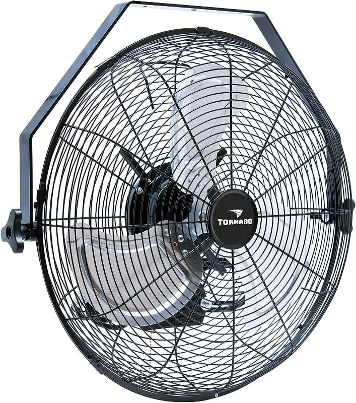 Photo 1 of Tornado - 18 Inch High Velocity Industrial Wall Fan with TEAO Enclosure Motor - 4000 CFM - 3 Speed - 6.5 FT Cord - Industrial, Commercial, Residential Use - UL Safety Listed
