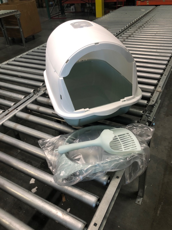 Photo 1 of Topmart Cat Litter Box with Lid,Foldable Covered Litter Box,Anti-Splashing Enclosed Litter Box for Small Cats,Hooded Litter Box with Cat Litter Scoop,Carbon Filter, Odor Control