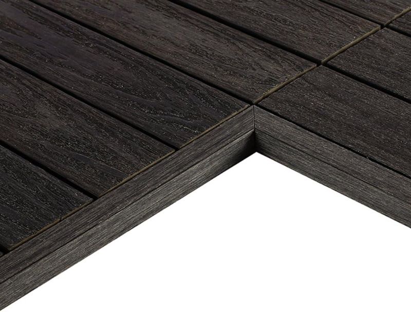 Photo 1 of 1/12 ft. x 1 ft. Quick Deck Composite Deck Tile Inside Corner Trim in Hawaiian Charcoal (2-Pieces/Box)