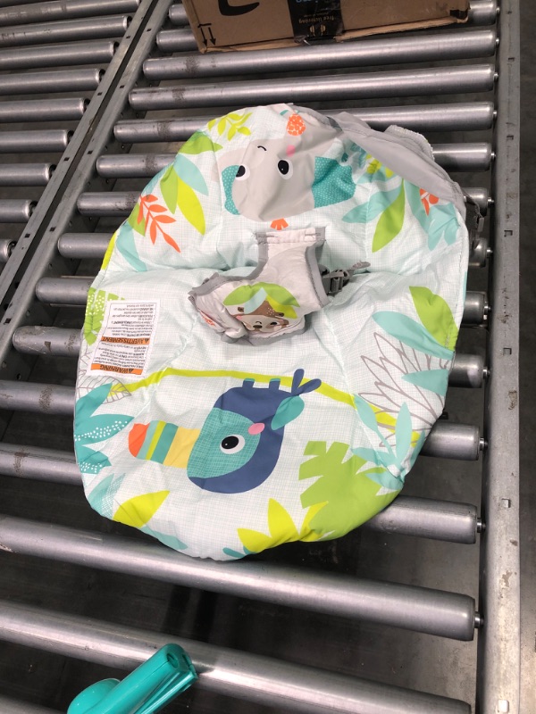 Photo 1 of Bright Starts Rainforest Vibes 3-Point Harness Vibrating Baby Bouncer with -Toy bar