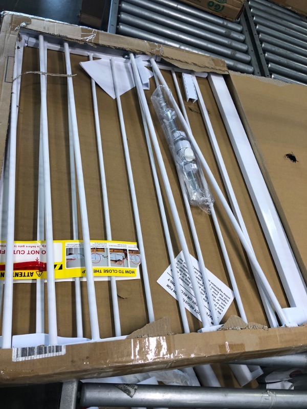 Photo 1 of Cumbor 36" Extra Tall Baby Gate for Dogs and Kids with Wide 2-Way Door, 29.7"- 46" Width, and Auto Close Personal Safety for Babies and Pets, Fits Doorways, Stairs, and Entryways, White 36" Tall White