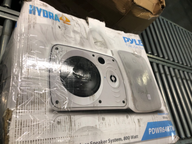 Photo 2 of Pyle Outdoor Waterproof Wireless Bluetooth Speaker - 6.5 in 800 Watt Pair 2-Way Weatherproof Wall/Ceiling Mounted Dual Speakers w/Heavy Duty Grill,Universal Mount,Patio,Indoor Use PDWR64BTW,White White 6.5 in 800 Watt