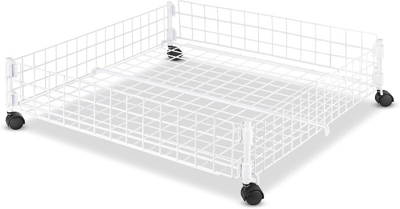 Photo 1 of Whitmor Rolling White Wire Underbed Cart
