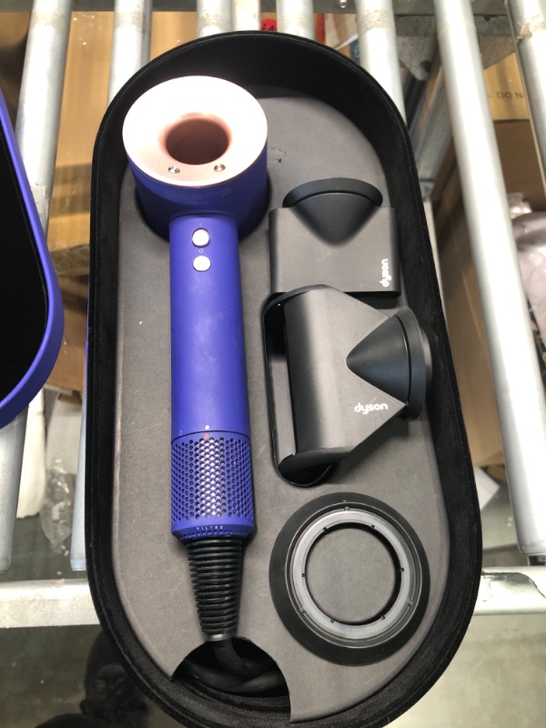 Photo 3 of Limited Edition Dyson Supersonic Hair Dryer with ClothZen Cleaning Cloth – Includes Flyaway Attachment, Styling Concentrator, Diffuser, Gentle Air Attachment & Wide-Tooth Comb – Vinca Blue/Rosé