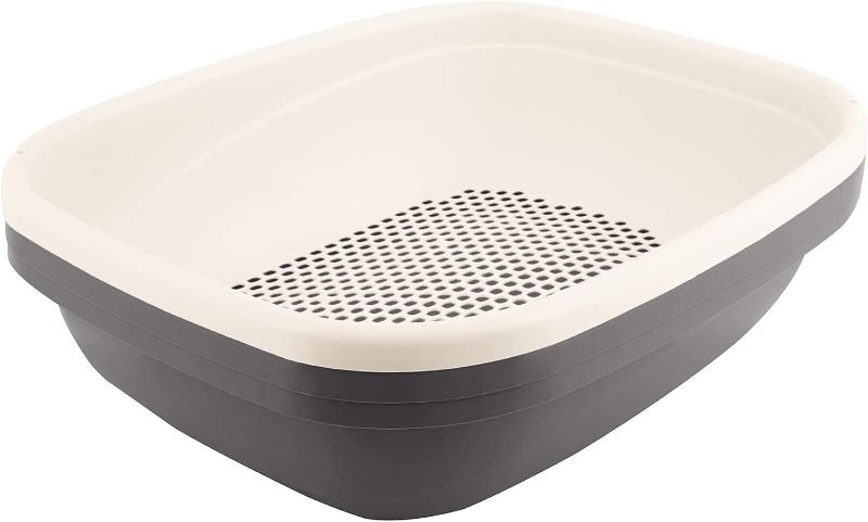 Photo 1 of Amazon Basics Sifting Scoop-Free Easy-to-Clean Cat Litter Box, Large, Gray
