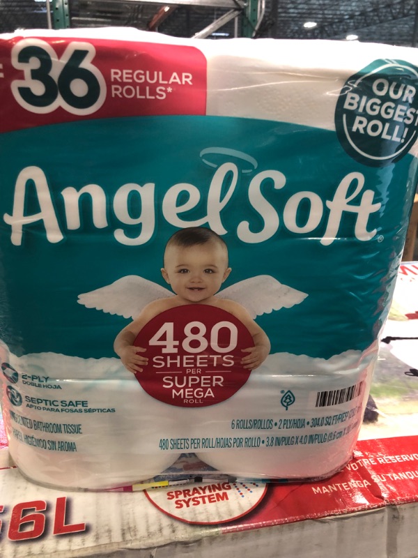 Photo 2 of Angel Soft Super Mega Toilet Paper, 6 Super Mega Rolls