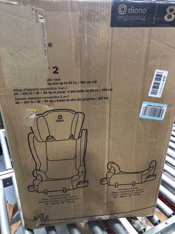 Photo 1 of Diono Cambria 2 XL 2022, Dual Latch Connectors, 2-in-1 Belt Positioning Booster Seat, High-Back to Backless Booster with Space and Room to Grow, 8 Years 1 Booster Seat, Black NEW! Black