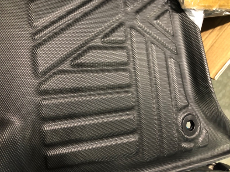 Photo 3 of Advanced Black Rubber Floor Mats with Cargo Liner Full Set - Front & Rear Combo Trim to Fit for Cars Van SUV, All Weather