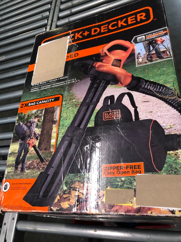 Photo 2 of BLACK+DECKER 3-in-1 Electric Leaf Blower, Leaf Vacuum, Mulcher (BEBL7000)