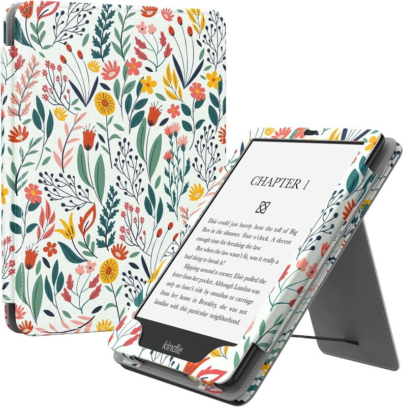 Photo 1 of MoKo Case for 6.8" Kindle Paperwhite (11th Generation-2021) and Kindle Paperwhite Signature Edition, Slim PU Shell Cover Case with Auto-Wake/Sleep for Kindle Paperwhite 2021, Flowers
