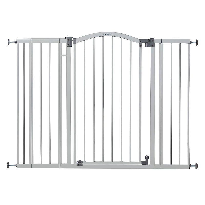 Photo 1 of Summer Extra Tall & Wide Safety Pet and Baby Gate, 29.5"-53" Wide, 38" Tall, Pressure or Hardware Mounted, Install on Wall or Banister in Doorway or Stairway, Auto Close Walk-Thru Door - Gray
