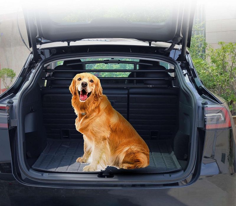 Photo 1 of AOTSTIK 21-23 Tesla Model Y Pet Barrier Special Dog car guardrail SUV,Large pet car Door partition Cargo Area, Adjustable pet SUV guardrail, Heavy-Duty Steel Dog car guardrail, Dog car Accessories?