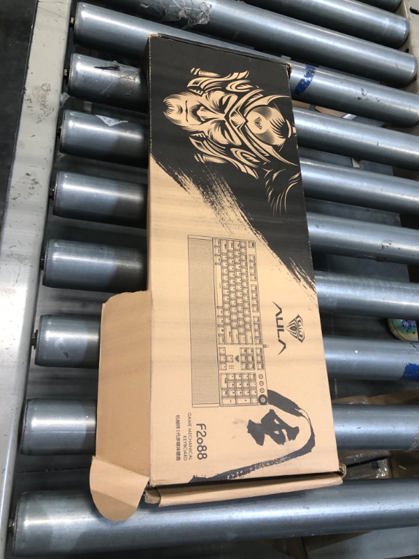 Photo 1 of AULA F2088 Punk Mechanical Gaming Keyboard, with Brown Switches, Media Control Knob, Wrist Rest, LED Rainbow Backlit, Retro Square Keycaps, 104 Keys Anti-Ghosting USB Wired Computer Keyboards Punk Black-Brown Switches