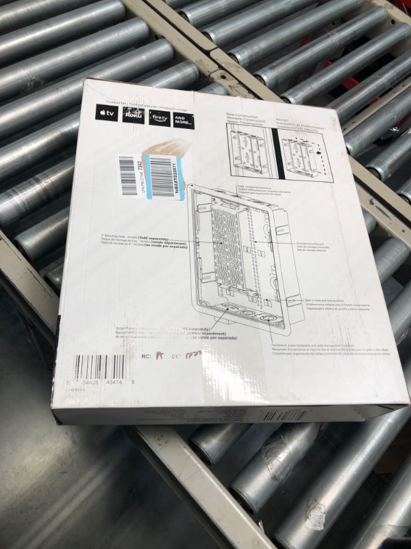 Photo 1 of Legrand - OnQ Cable Management, TV Home Theater Box, Recessed Storage Box, Dual Purpose, 17 Inches, White (ENP1700-NA) & AC1040 Plastic Universal Mounting Plate, Universal-10 inch, White
