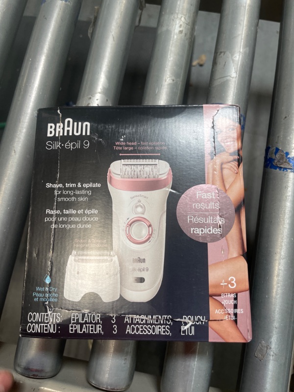 Photo 2 of Braun Silk-épil 9 9-890, Facial Hair Removal for Women, Hair Removal Device, Bikini Trimmer, Womens Shaver Wet & Dry, Cordless and 7 extras