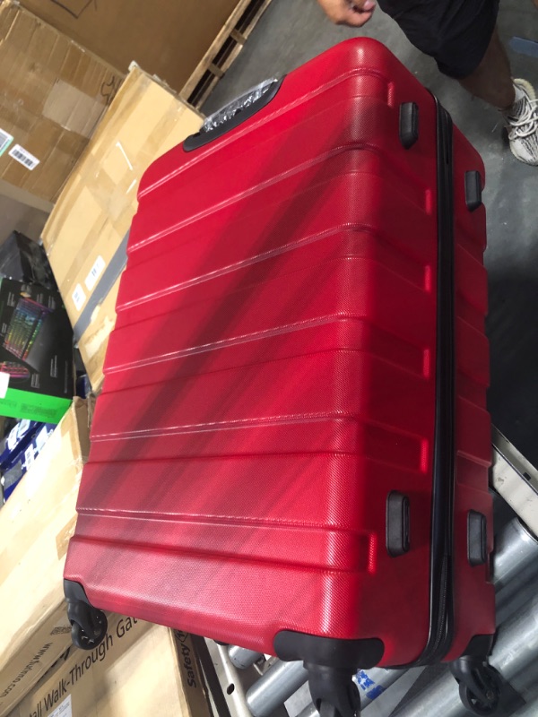 Photo 1 of Coolife Luggage 3 Piece Set Suitcase Spinner Hardshell Lightweight TSA Lock 4 Piece Set red3