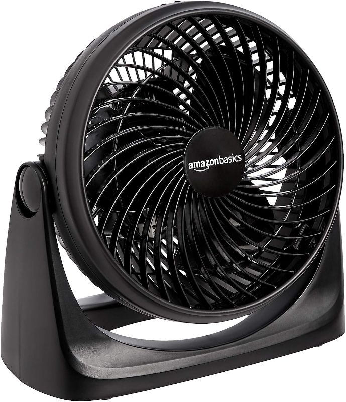 Photo 1 of Amazon Basics 3 Speed Small Room Air Circulator Fan, 7-Inch, Black 7-Inch Air Circulator Fan