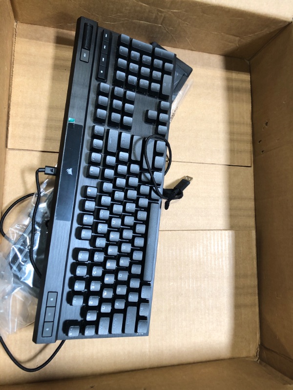 Photo 2 of Corsair K70 RGB PRO Wired Mechanical Gaming Keyboard (CHERRY MX RGB Blue Switches: Tactile and Clicky, 8,000Hz Hyper-Polling, PBT DOUBLE-SHOT PRO Keycaps, Soft-Touch Palm Rest) QWERTY, NA - Black K70 RGB PRO Cherry Blue- Clicky Black