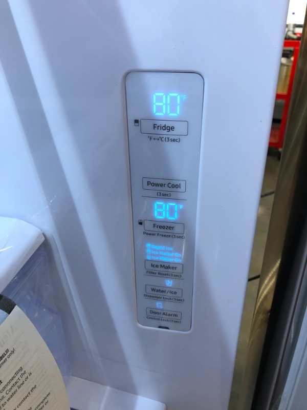 Photo 6 of 27 cu. ft. Large Capacity 3-Door French Door Refrigerator with External Water & Ice Dispenser in Stainless Steel
