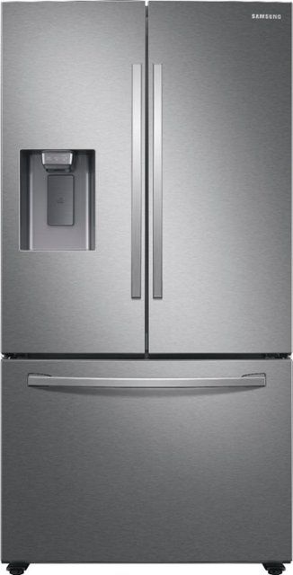Photo 1 of 27 cu. ft. Large Capacity 3-Door French Door Refrigerator with External Water & Ice Dispenser in Stainless Steel