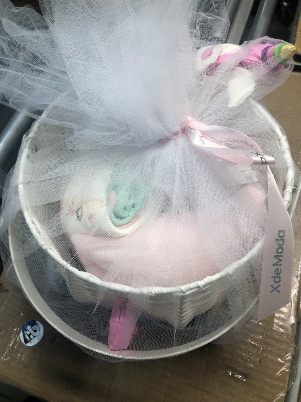 Photo 3 of Baby Shower Gifts - New Baby Newborn Essential Gift Basket, Beautiful Unicorn Theme Gift Wrapped for a boy or Girl, All in One Registry Essential Stuff for Boys or Girls, Includes Card Perfect Set