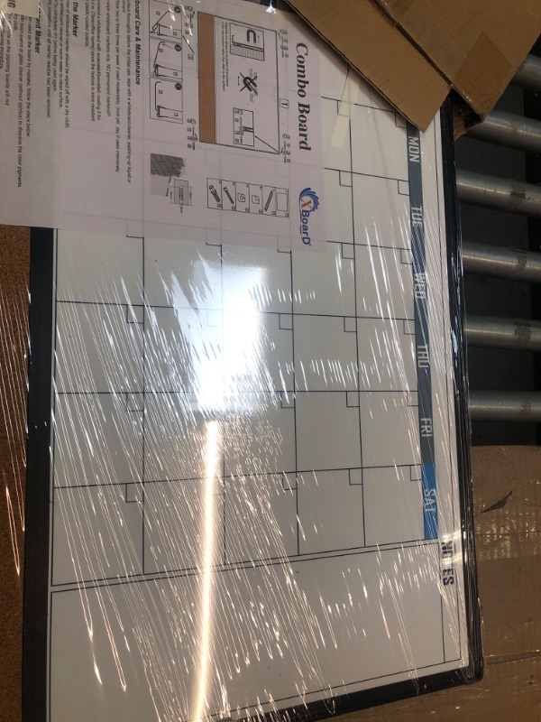Photo 3 of XBoard Dry Erase Calendar Whiteboard 24 X 18 - Combo White Board Calendar Monthly, Magnetic White Board + Corkboard with Black Aluminum Frame, 10 Colorful Push Pins & Marker Tray Included 24" x 18" Black