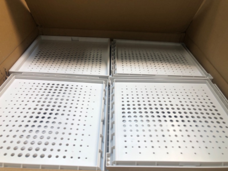 Photo 1 of 9 Pack Shoe Storage Boxes, Clear Plastic Stackable Shoe Organizer Bins, Heavy Duty,Suilt for Shoes size Max 13.5/13, Large size not stardard,White 9 pieces