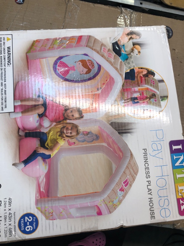 Photo 2 of Intex Princess Play House, Inflatable Play House with Air Furniture, 49" X 43" X 48", for Ages 2-6