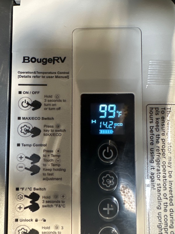 Photo 4 of BougeRV 12 Volt Refrigerator 12V Car Fridge 23 Quart Portable Freezer Compressor Cooler 12/24V DC 110~240 Volt AC for Truck Van RV Camper SUV Boat Travel Camping Road Trips Tailgating -7?~50?