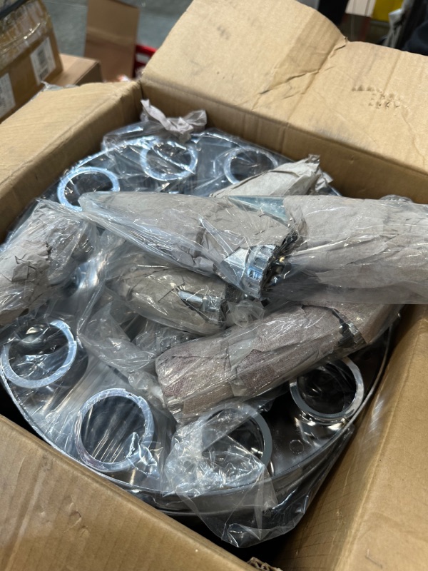 Photo 1 of JIUXI ABS Chrome Plastic Complete Axle Cover Kits with 33mm Thread-on Nut Covers for Semi Trucks in Sets (Spiked)