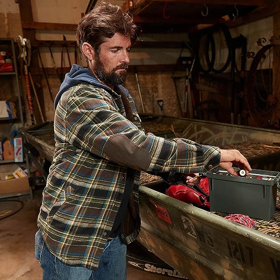 Photo 1 of Legendary Whitetails Men's Camp Night Berber Lined Hooded Flannel Shirt Jacket