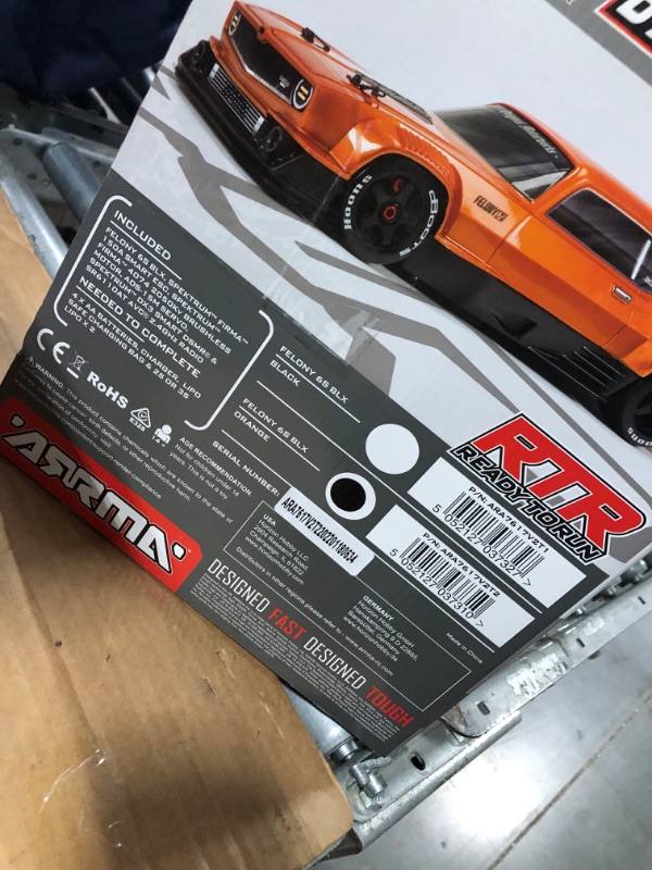 Photo 7 of ARRMA 1/7 Felony 6S BLX Street Bash All-Road Muscle Car RTR (Ready-to-Run Transmitter and Receiver Included, Batteries and Charger Required), Orange, ARA7617V2T2